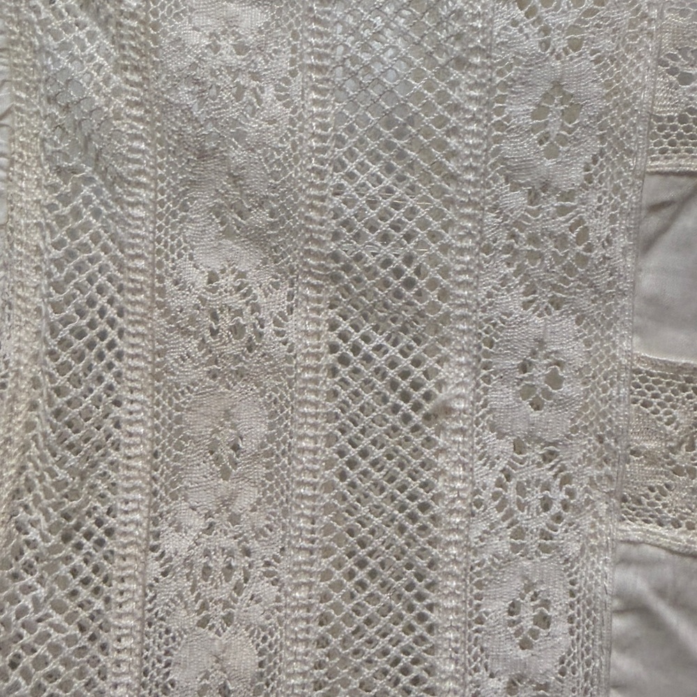 Free People Ivory Lace-Trim Peasant Top - Picture 4 of 5